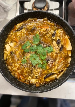 A picture of Hot and Sour Soup.