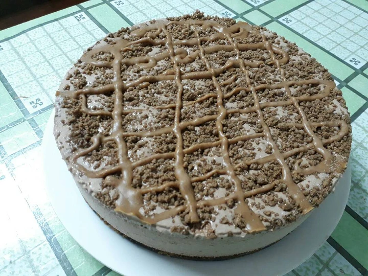 Easy Steps Prepare|Recipe} No-Bake Choco Peanutbutter cheesecake the Delicious, Delicious