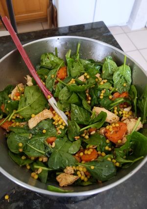 A picture of Mom's Special Salad.