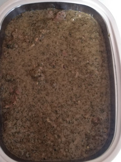 A picture of Dried sicklepod leaves soup (Tasba soup).