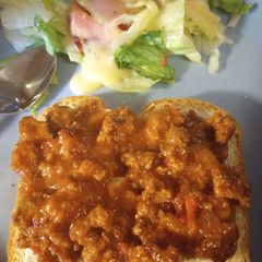 A picture of Open-faced Sloppy Joe in Memory of my Mother.