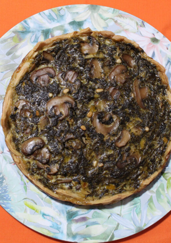 Una foto de Quiche de Espinacas y Champiñones o Quiche de Verduras