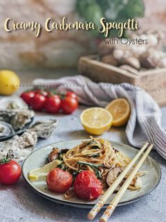 Gambar Creamy Carbonara Spagetti with Oysters #phopbylinimohd #batch20