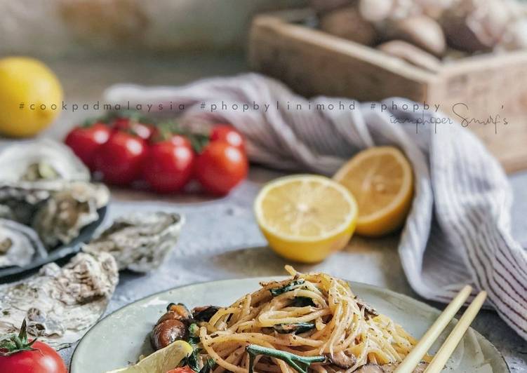 Creamy Carbonara Spagetti with Oysters #phopbylinimohd #batch20