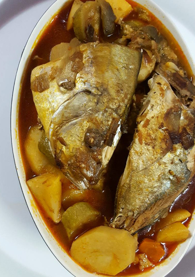 صورة لوصفة يخنة السمك والباذنجان المدخن🐟🍆