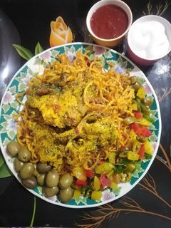 عکسی از دستور ماکارونی با مرغ