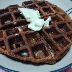 Una foto de Chaffle de chocolate