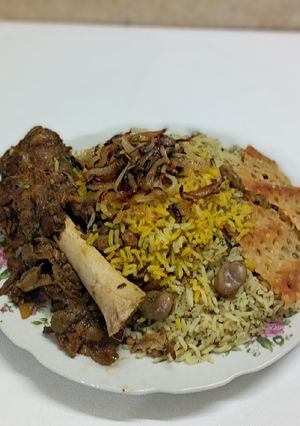 عکسی از دستور باقالی پلو با ماهیچه
