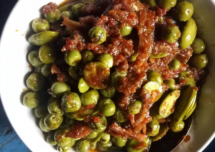 Sambal terong pipit + pete