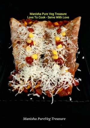 A picture of Cheese Schezwan Pizza Frankie.