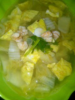 Foto resep Telur Dadar Cah Sawi Putih Udang