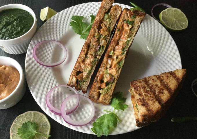 Paneer Tikka Sandwiches with Tandoori Mayonnaise