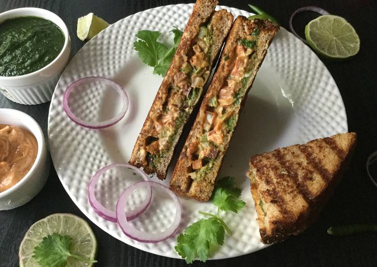 Easiest Way to Make Super Quick Homemade Paneer Tikka Sandwiches with Tandoori Mayonnaise