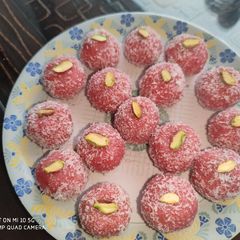 Rose Pistachio Coconut Laddu A picture of Rose Pistachio Coconut Laddu.