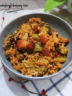 Foto resep Kua Chai Pui samcan goreng/Mustard Greens Rice/Nasi Sawi Pahit