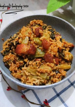Foto resep Kua Chai Pui samcan goreng/Mustard Greens Rice/Nasi Sawi Pahit