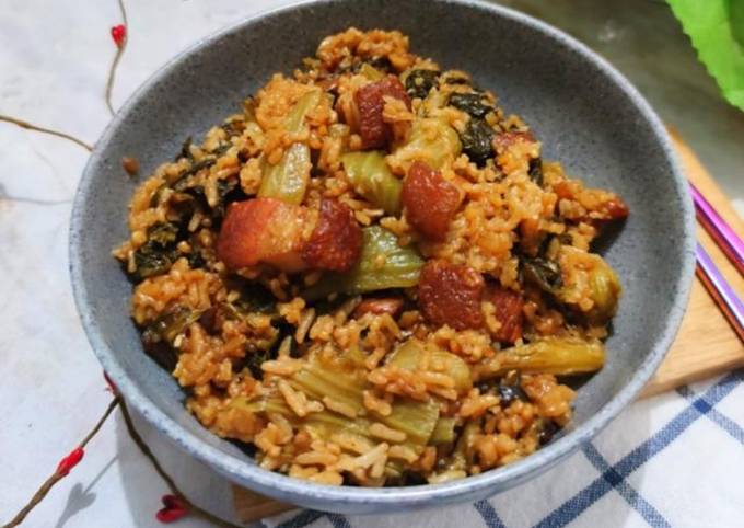 Resep Kua Chai Pui samcan goreng/Mustard Greens Rice/Nasi Sawi Pahit Resep Kua Chai Pui samcan goreng/Mustard Greens Rice/Nasi Sawi Pahit