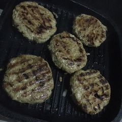 A picture of Chicken burger patties.