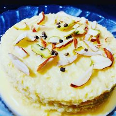 A picture of Rasmalai Cheese Cake.