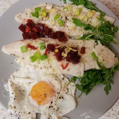 A picture of My Lemon Peppered Basa with Cheese and Garlic.