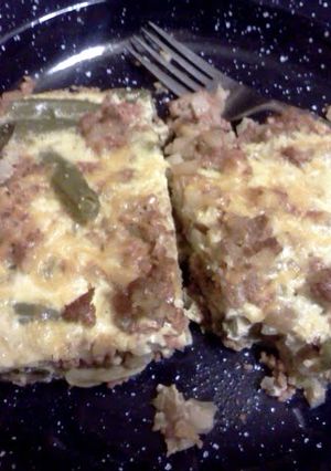A picture of corn beef hash casserole.