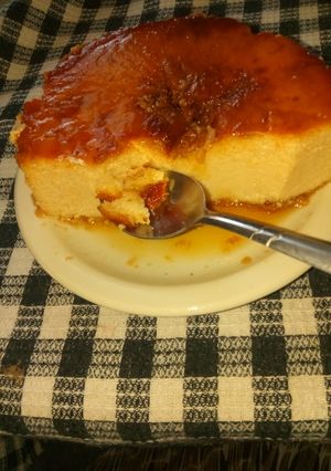 Una foto de Flan de banana sin horno