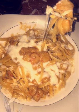 صورة لوصفة فوتشيني الجمبري🍝