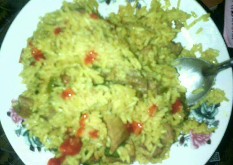 Brown rice with meat