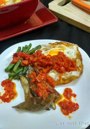 Foto resep Kacang panjang,terung telur ceplok balado