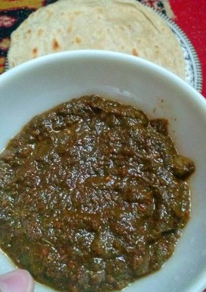 A picture of Moli (radish) ka Patton ki bhaji.
