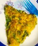 Spinach omelette soufflé with spring onions