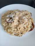 Risotto Gorgonzola con camarón y mejillones
