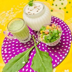 A picture of Masala buttermilk (Spinach,Coriander and mint).