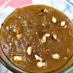 A picture of Tirunelveli Halwa Irutu kadai Halwa kodhumai Wheat Halwa.