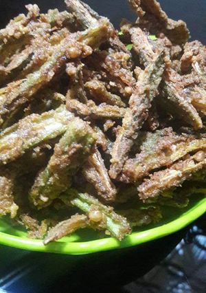 A picture of 🔵⭕🔵🌹kurkuri bhindi 🌹🔵⭕🔵 .