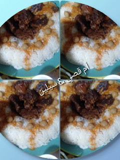 صورة لوصفة رز باللحم وصوص حمراء