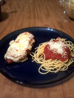 A picture of Chicken Parmigiana (Parmesan).