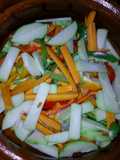 Tiritas de vegetales sofritos para comer sano a la Mario, s