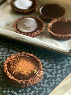 A picture of Low-Calorie Oatmeal Chocolate Tart - Sweet and Comforting.