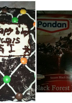 Foto resep Blackforest PONDAN Black n white OREO