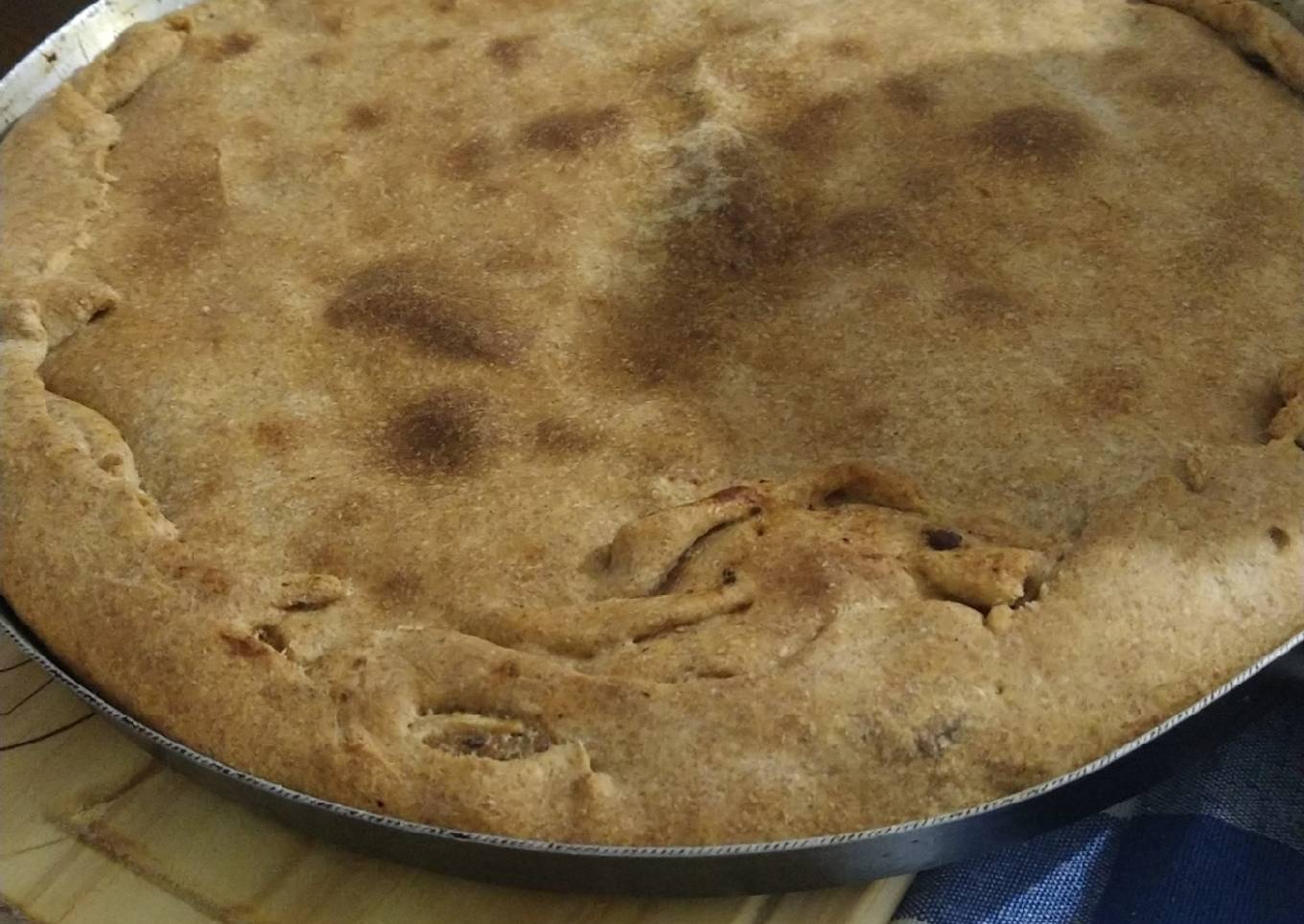 Torta de carne picada masa integral más pancito de membrillo