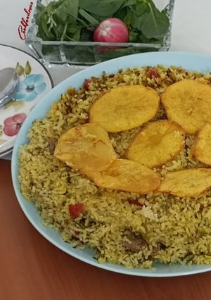 عکسی از دستور پلو تن ماهی