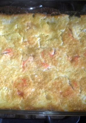 A picture of right side up pineapple cobbler.
