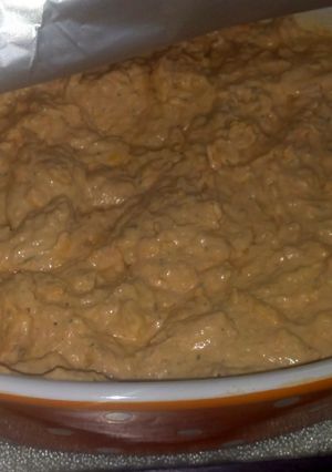 A picture of "left over" Buffalo chicken dip.
