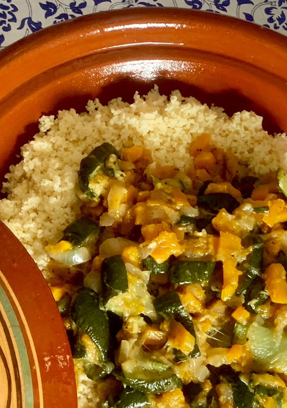 Una foto de Couscous de calabacín y calabaza