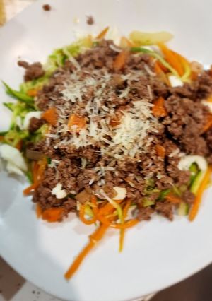Una foto de Espagueti de verduras a la boloñesa