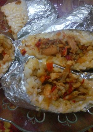 Foto resep Arem arem nasi isi sambel goreng ayam cas cis cus