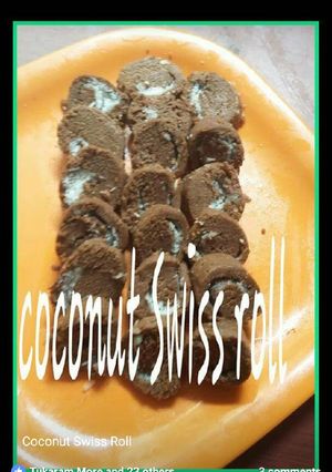 A picture of Coconut swiss roll.