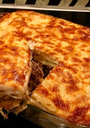 صورة لوصفة معكرونة بالبشاميل 😋😋😋