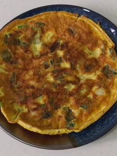 不沾鍋料理-蔥花蛋 的食譜成品照片